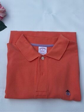 Brooks Brothers Orange coral Polo Shirt with Embroidered Logo men’s size M